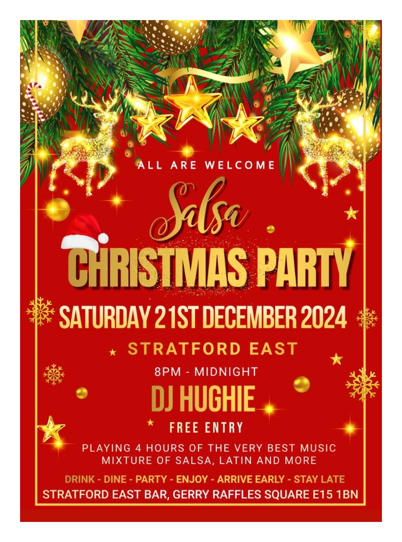Flyer Stratford East 24th Christmas party 2024