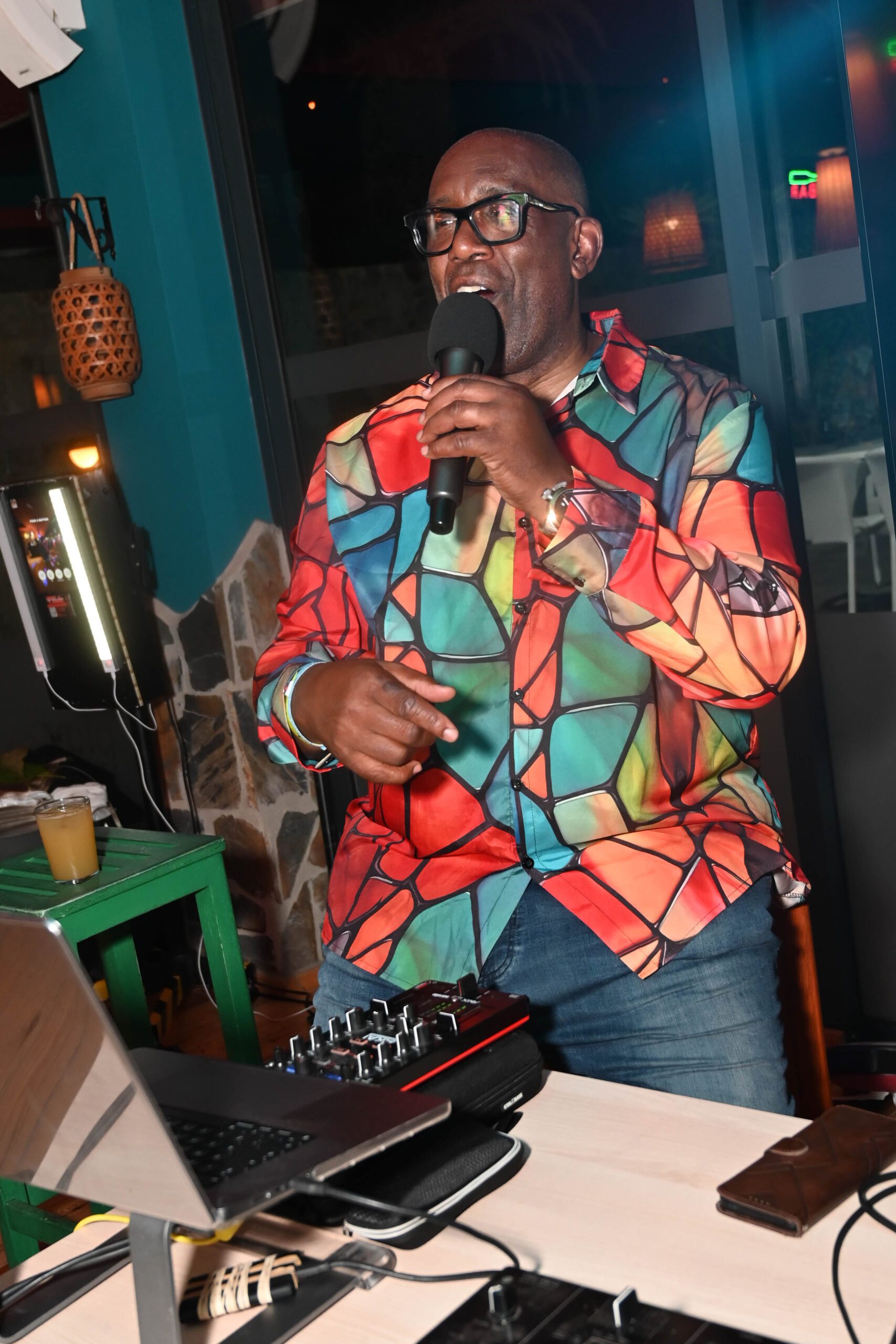 DJ Hughie on the mic at SALSOGA '25