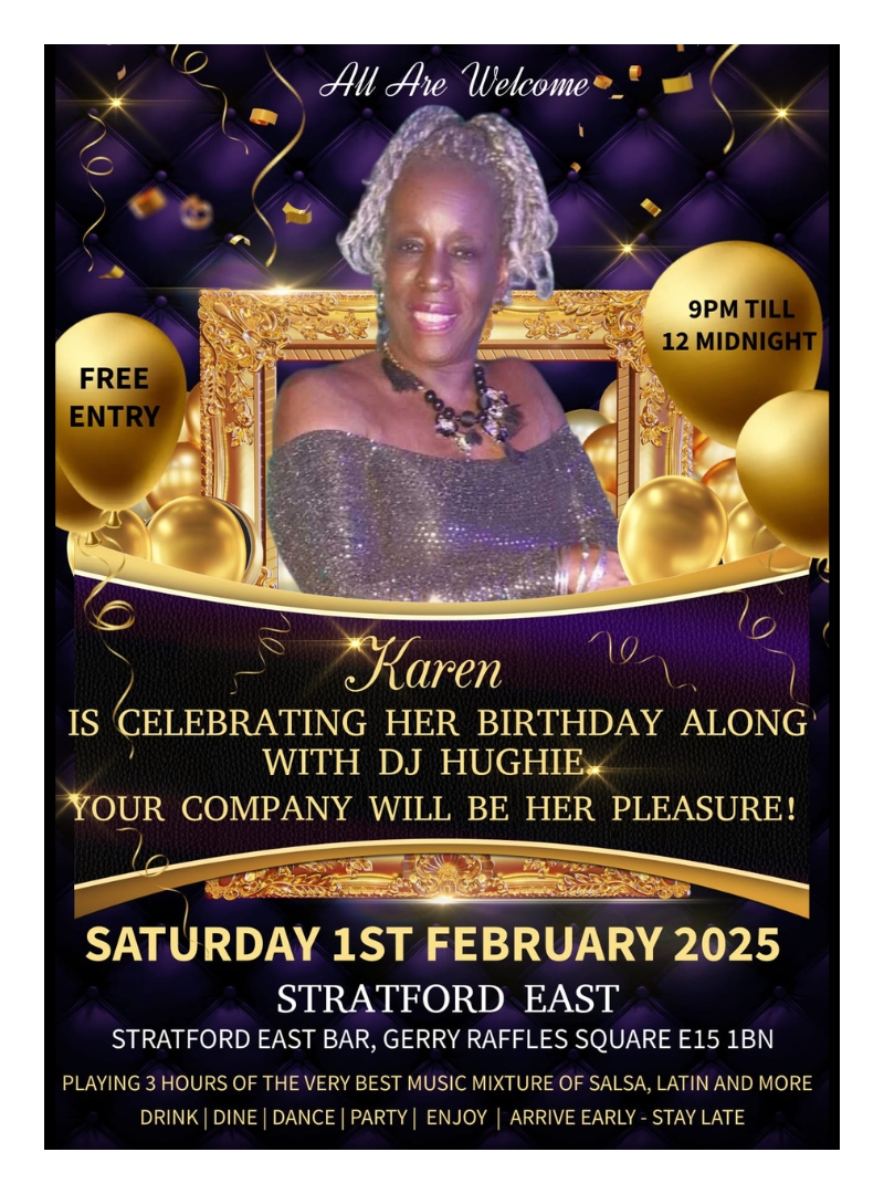 Flyer Stratford East 1st Feb 2025 Karen