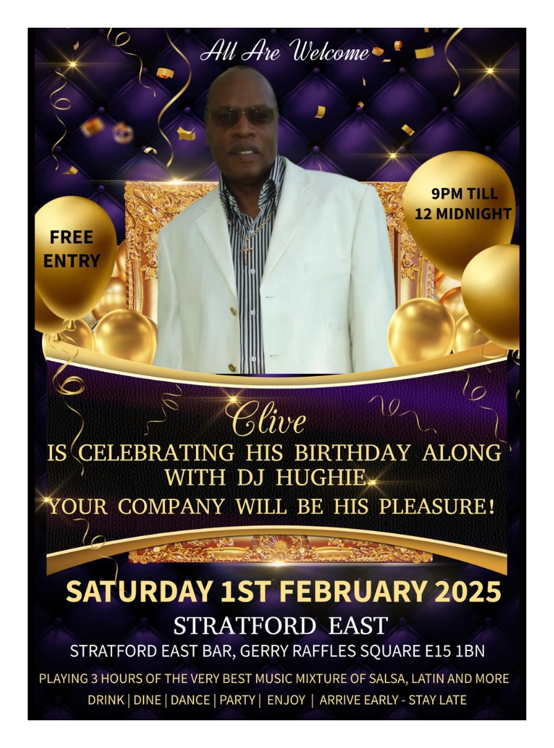 Flyer Stratford East 1st Feb 2025 Clive