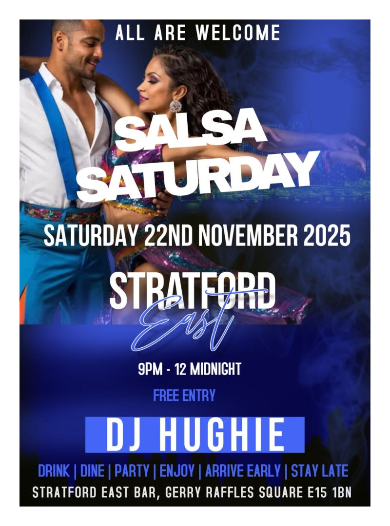 DJ Hughie Flyer Stratford East 22nd Nvember 2025