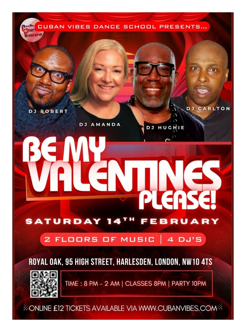 14th Feb Be My Valentines - Cuban Vibes