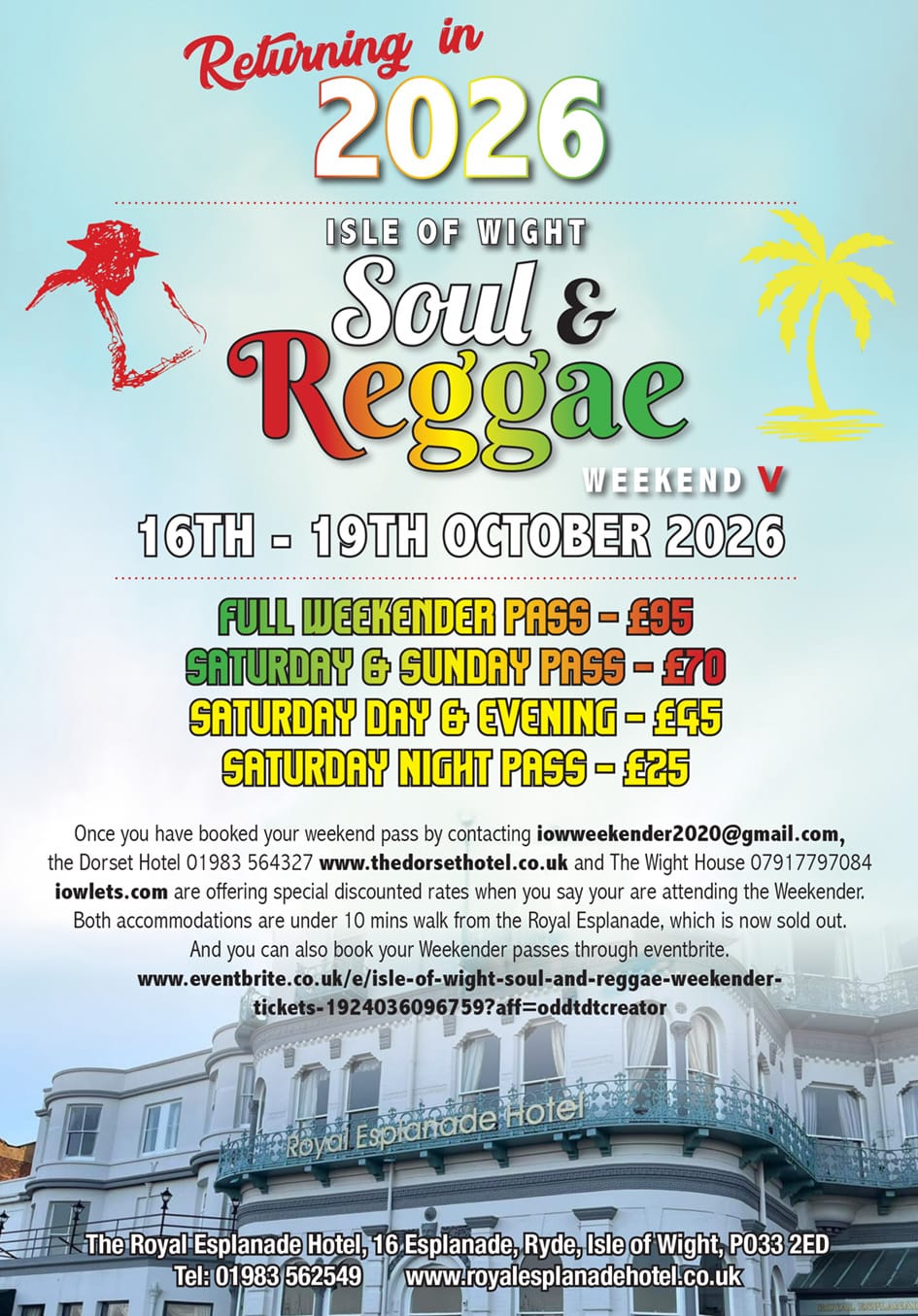 Soul & Reggae Weekend 16th - 19th October 2026