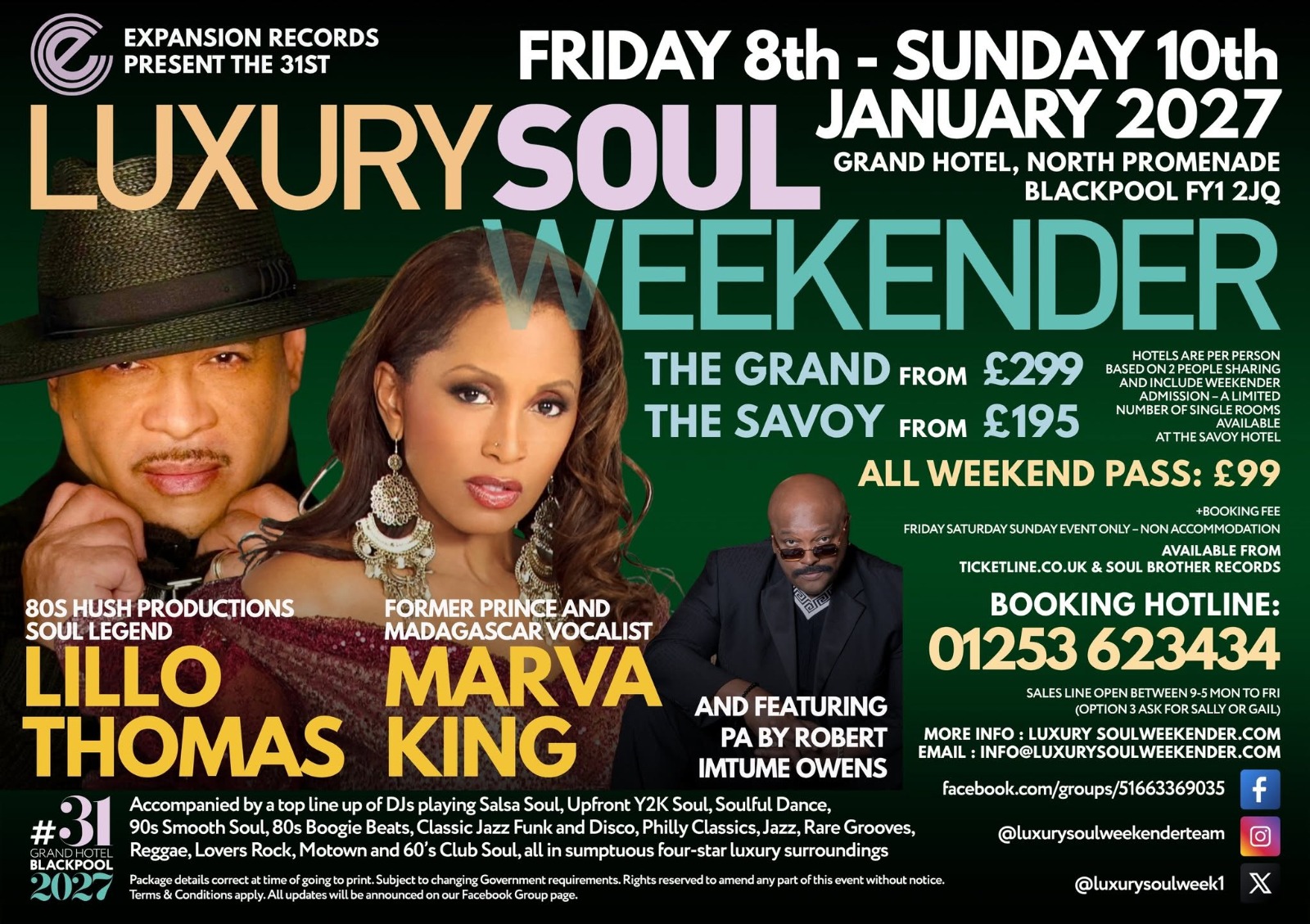 Luxury Soul Weekender 8th - 10th January 2027